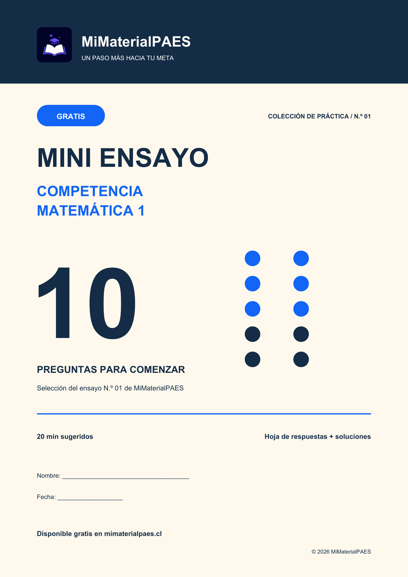 Portada del mini ensayo gratis de M1, firmado por MiMaterialPAES